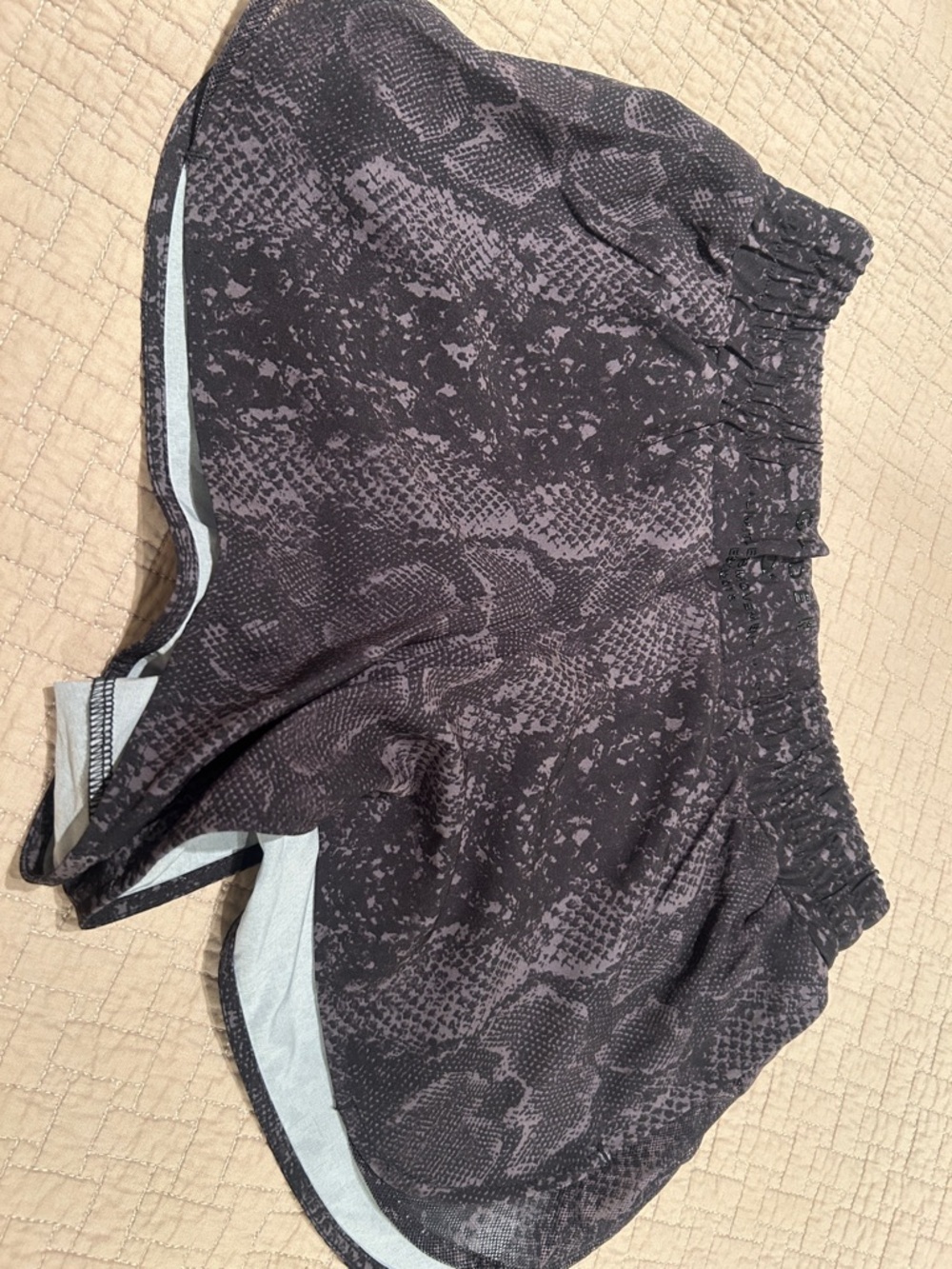 Glyder Black Snake-Print Running Shorts